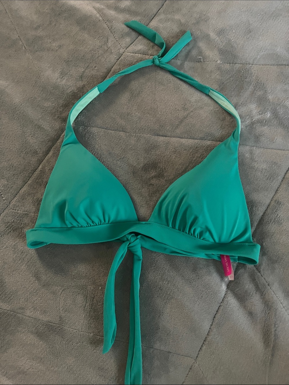Women’s Teal Halter Bikini Top - Classic Tie-Back Swim